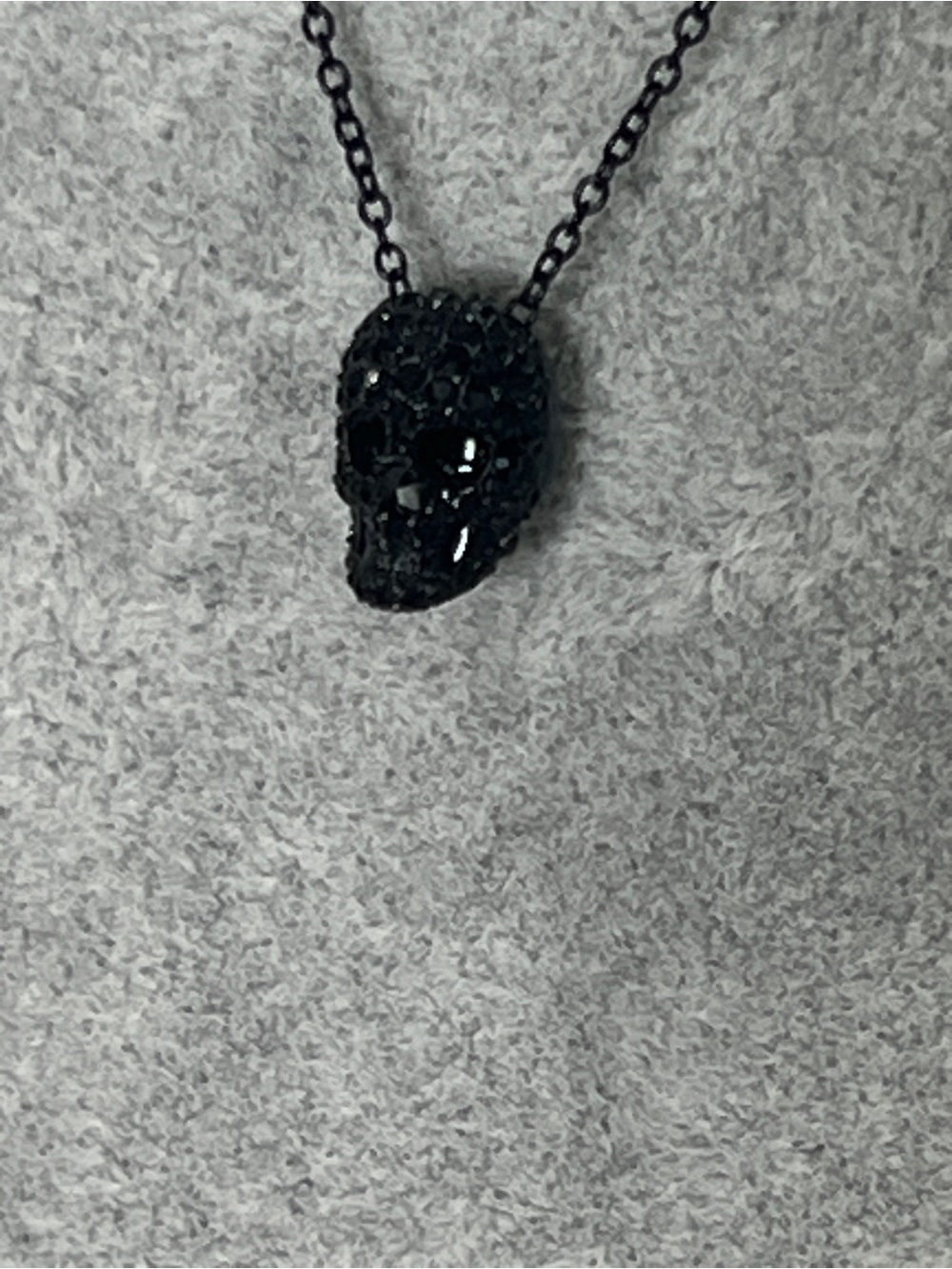 Black Crystal Skull Pendant Necklace